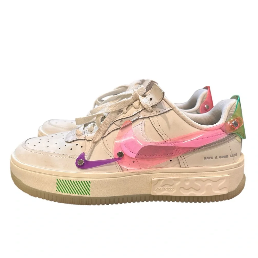 Nike Air Force 1 Fontanka Have A Good Game White Pink Women's Size 8 EUC